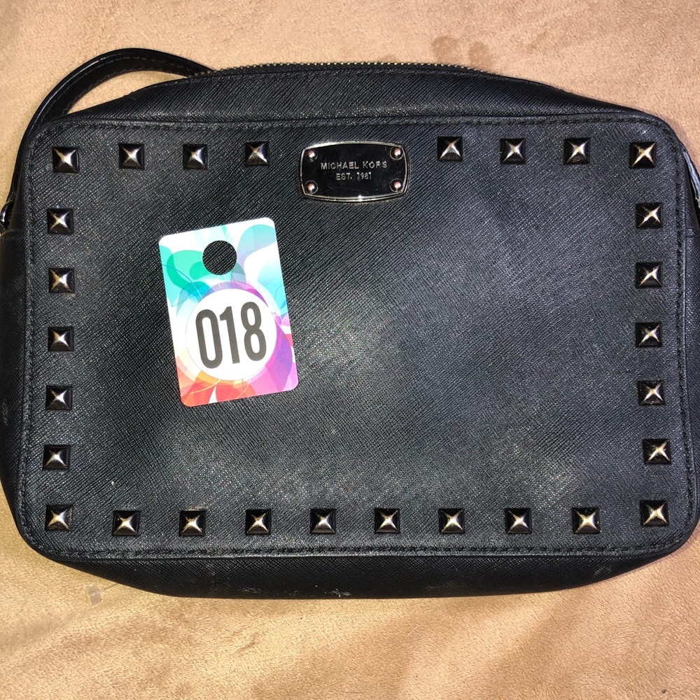 Cross body black studded Michael kors purse